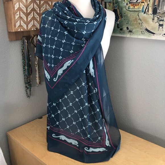 Effy Hematian Wrap Scarf - Big Cat Print Dark Academia - Picture 1 of 9